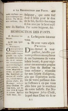 Benediction Des Fonts.