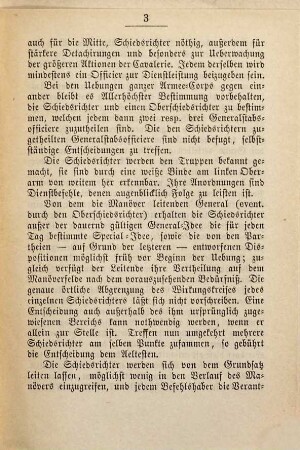 Instruktion betreffend den Wirkungskreis der Schiedsrichter in Ergänzung der Verordnungen vom Jahre 1873 über die Ausbildung der Truppen für den Felddienst und über die größeren Truppenübungen