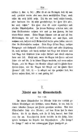 Allerlei aus der Elementarklasse