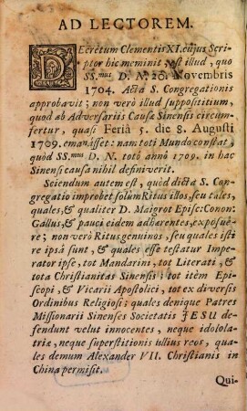 Observationes Circa Expositionem Rituum Sinensium factam S. Congregationi : accedit: Censura huius libelli ...