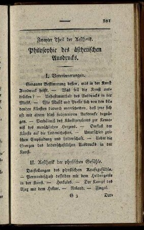Zweyter Theil der Aesthetik. Philosophie des ästhetischen Ausdrucks.