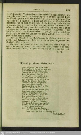 Recept zu einem Liebesbriefe