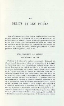 Des Délits et des Peines