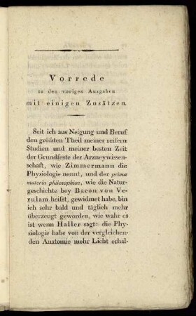 Vorrede zu den vorigen Ausgaben mit einigen Zusätzen