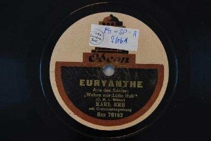 Euryanthe : Arie des Adolar: "Wehen mir Lüfte Ruh" / (C. M. v. Weber)
