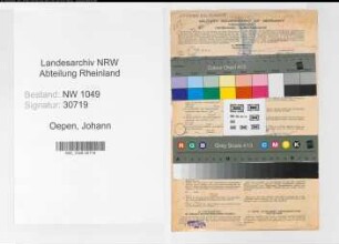 Entnazifizierung Johann Oepen , geb. 20.06.1889 (Postbeamter)