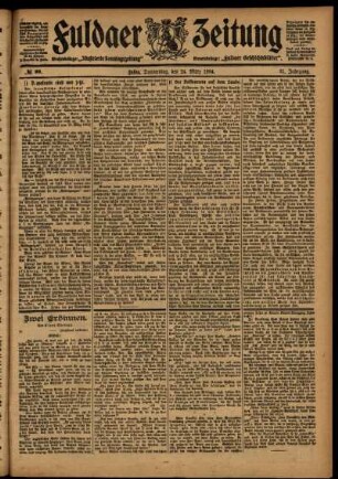 Zweite Ausgabe vom Donnerstag, den 24. März 1904.