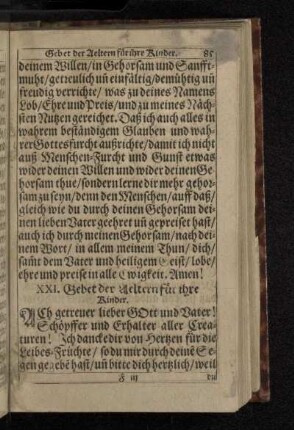 XXI. Gebet der Aeltern für ihre Kinder.