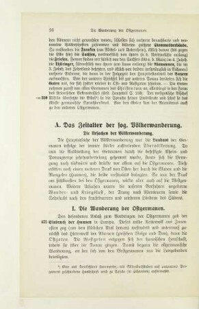 A. Das Zeitalter der sog. Völkerwanderung