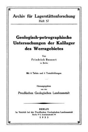 57: Geologisch-petrographische Untersuchungen der Kalilager des Werragebietes