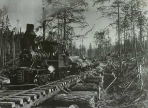 Kanada, Holztransport auf Feldbahn