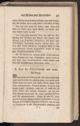 B. Von der Schweinezucht und deren Mästung