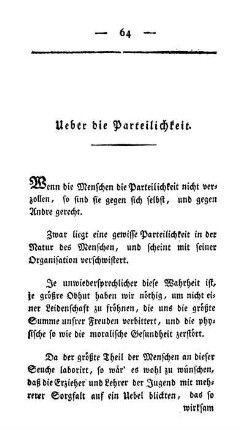 Ueber die Parteilichkeit.