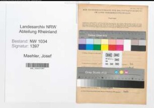 Entnazifizierung Josef Maehler , geb. 02.10.1915 (Major)
