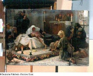 Wallfahrer am Grabe der heiligen Elisabeth