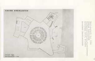 Circus Kokolastro, Berlin-Mitte (Diplomarbeit bei Bernhard Hermkes): Grundriss Zuschauerraum 1:200