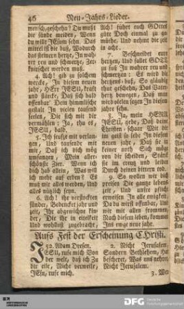 Aufs Fest der Erscheinung CHristi.