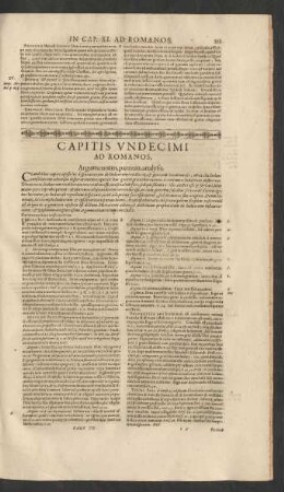 Capitis Undecimi Ad Romanos