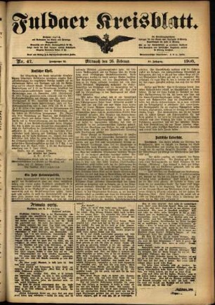 Ausgabe vom Mittwoch, den 26. Februar 1908.