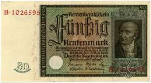 Geldschein, 50 Rentenmark, 6.7.1934