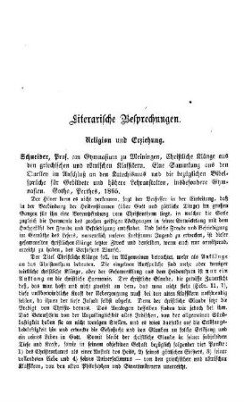 Literarische Besprechungen