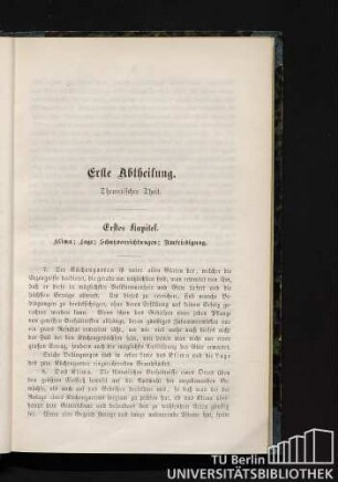 Erstes Kapitel. Klima; Lage; Schutzvorrichtungen; Umfriedung.