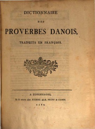 Dictionnaire des proverbes Danois