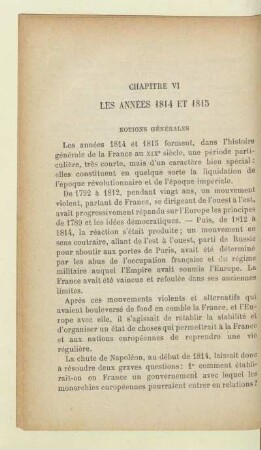 Les années 1814 et 1815