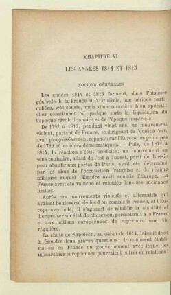 Les années 1814 et 1815