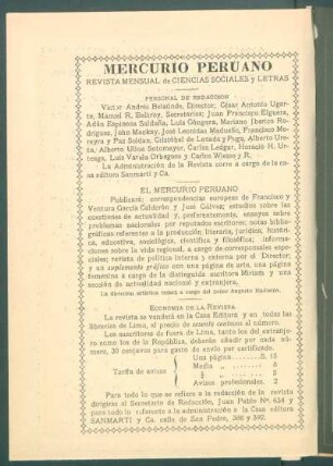 "Mercurio Peruano" - [Pie de imprenta]