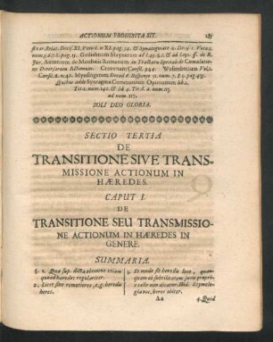 Caput I. De Transitione Seu Transmissione Actionum In Haeredes In Genere.