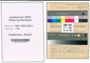 Entnazifizierung Rudolf Hoefermann , geb. 28.12.1902 (Studienrat)