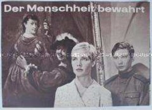 Werbeblatt zu dem sowjetischen Dokumentarfilm "Der Menschheit bewahrt" über die Rückgabe von Gemälden aus deutschen Museen an die DDR
