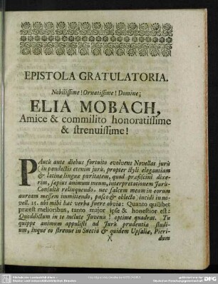 Epistola Gratulatoria