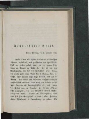 Neunzehnter Brief