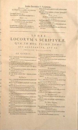 Index Locorvm S. Scriptvrae, Qvae In Hoc Primo Tomo ...