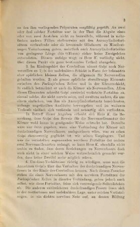 Über Golgi's Untersuchungen, den feineren Bau des centralen Nervensystems betreffend : (Aus d. Sitz. Berichten der Würzburg Physik.-medic. Gesellschaft. 1887. X. Sitzung vom 21. Mai 1887)