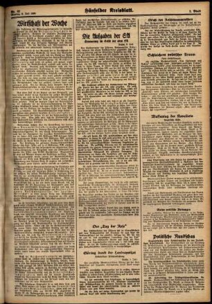 Zweite Ausgabe vom Montag, den 09. Juli 1934.