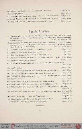 Textile Arbeiten (Nr. 444-463)