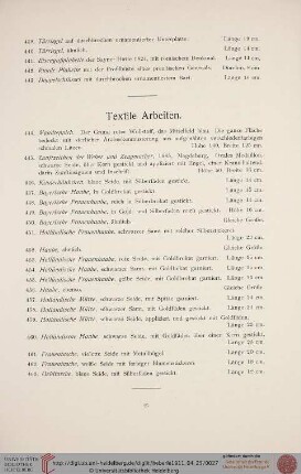 Textile Arbeiten (Nr. 444-463)