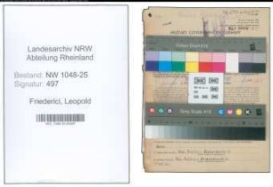 Entnazifizierung Leopold Friederici , geb. 19.03.1891 (Kaufmaennischer Angestellter)