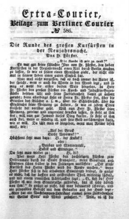 Extra-Courier, Beilage zum Berliner Courier No. 586