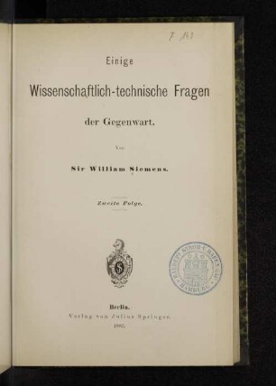 Folge 2: Einige wissenschaftlich-technische Fragen der Gegenwart