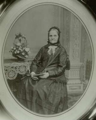 Portrait der Christiane Juliane Kunack, Photographie, vor 1893. Vorfahrin des Bauern Richard Kunack aus Schlegel.