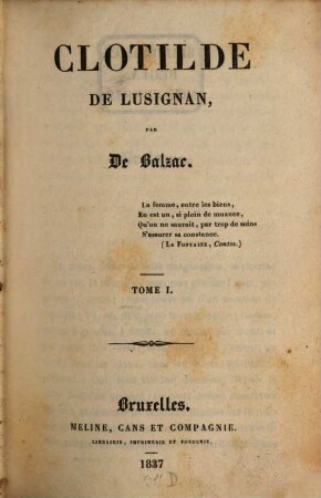 Clotilde de Lusignan. 1