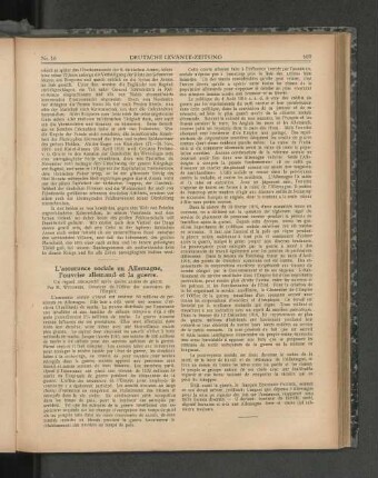 L'assurance sociale en Allemagne, l'ouvrier allemand et la guerre.