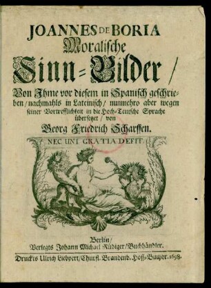 Joannes De Boria Moralische Sinn-Bilder