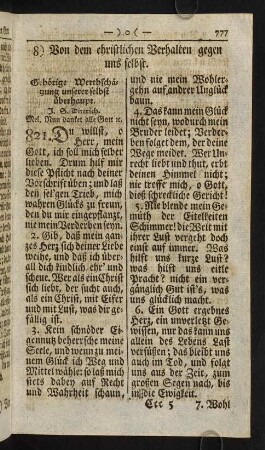 777-825, 8) Von dem christlichen Verhalten gegen uns selbst