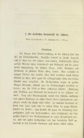 I.2. Die forstlichen Verhältnisse der Schweiz