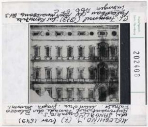 Rom: Palazzo Farnese, Fassadenentwurf. Michelangelo
